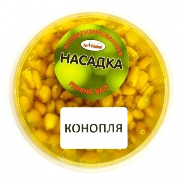 Кукуруза для насадки на крючок, Art Fishing, банка, 150 мл, вкус Конопля